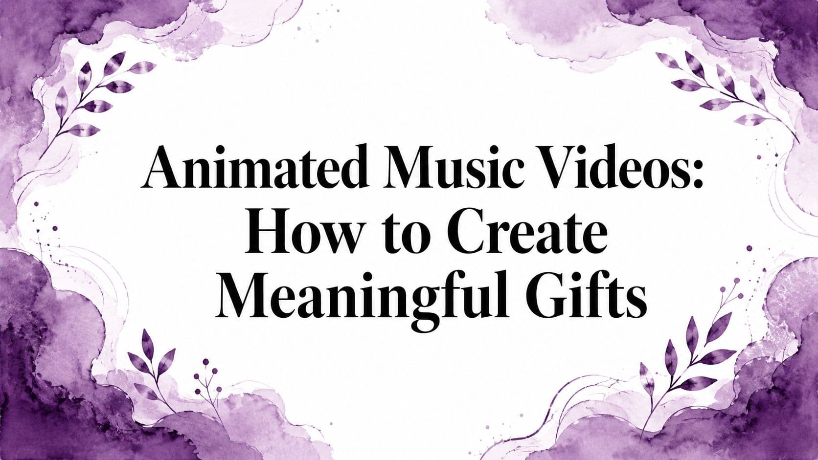 Animated Music Videos: How to Create Meaningful Gifts