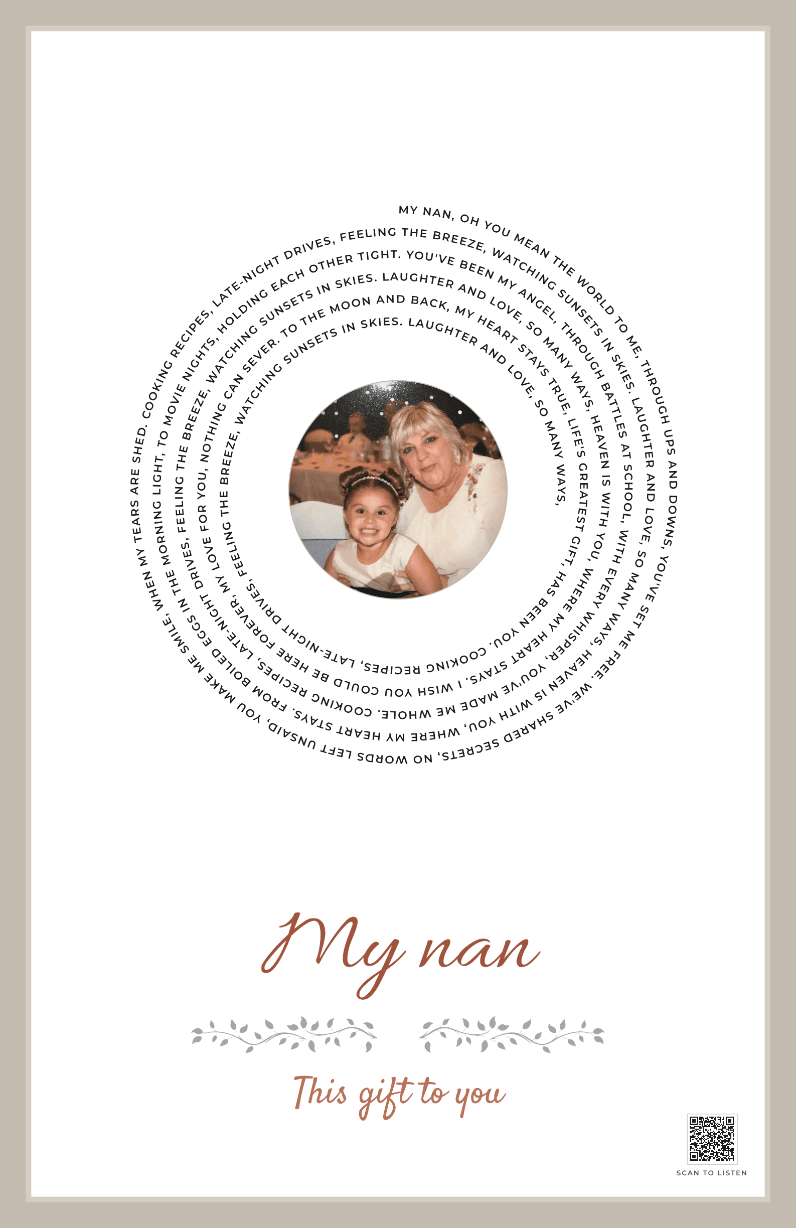 To My Nan, With Love